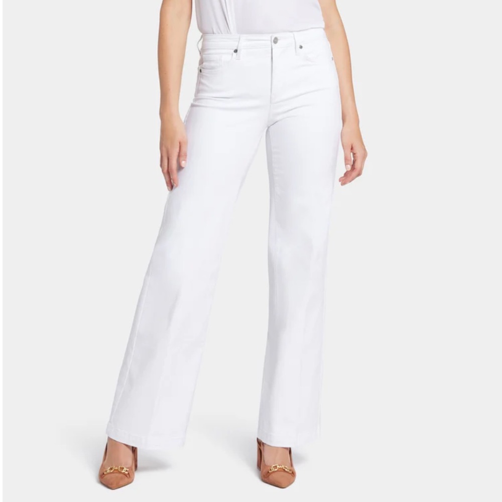 NYDJ Teresa Wide Leg Jeans Women Size 14 White